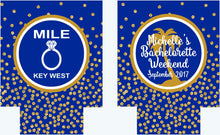 Load image into Gallery viewer, Mile O Gold Polka Dot "Glitter" Dot Huggers. Bachelorette/ Birthday Party Huggers. Personalized Key West Party Favors. Key West Bachelorette