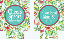 Load image into Gallery viewer, Tropical Palm Leaves Huggers. Beach Birthday or Bachelorette Party Favors. Girl's Weekend or Family Vacation Beach Favors. Wedding favors!