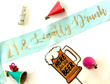Load image into Gallery viewer, 21st Birthday 4" Satin Sash