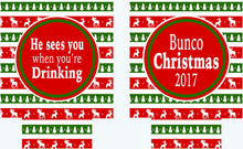 Load image into Gallery viewer, Christmas Party Huggers. Personalized Christmas Family Party Favors.Christmas Birthday or Bachelorette Favors. Christmas Wedding Shower!