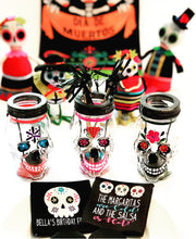 Load image into Gallery viewer, Sugar Skulls Party Huggers. Bachelorette Fiesta Favors. Mexican Vacation Coolies. Mexico Birthday Party Can Coolers! Final Fiesta Favors.