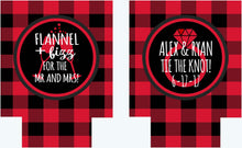 Load image into Gallery viewer, Flannel and Fizz Plaid Party Huggers. Plaid Wedding favors! Baby Shower Favors too! Plaid Birthday party favor.Flannel and Fizz Party