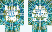 Load image into Gallery viewer, Tie Dye Party Huggers. Hippie 70's tie dye Birthday Party Huggers. Retro Birthday Coolies. 70's theme Party Favors