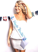 Load image into Gallery viewer, Nautical Party Huggers. Personalized Nautical Bachelorette or Birthday Coolies. Nautical Party Favors. Cruise Vacation Favors. Nautical Fun!