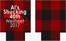 Load image into Gallery viewer, Buffalo Plaid Party Huggers. Birthday Coolies! Plaid Bachelorette Party Favors too! Flannel Vacation Plaid Huggers. Lumberjack Party!