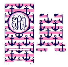 Load image into Gallery viewer, Nautical Cell Phone Stand. Anchors Cell Phone Stand, Nautical themed gift! Boater Gift! Personalized Nautical Teacher, mother present!