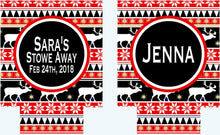 Load image into Gallery viewer, Nordic Ski Party Huggers. Personalized Ski Vacation Favors. Ski Bachelorette Favors. Girl's Ski Weekend favors