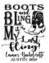 Load image into Gallery viewer, Boots and Bling Personalized Tote Bag