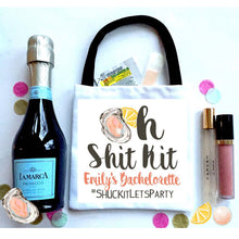 Load image into Gallery viewer, Oyster Party Hangover bags!  Oyster Birthday or Bachelorette favors. Personalized EMPTY Oh Shit Kits. Oyster Roast Party Favor Bags
