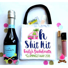 Load image into Gallery viewer, Glamping Hangover bags. Camping Oh Shit Kits! Bachelorette or Bridesmaid Glamping Recovery Bag. Custom EMPTY Glamping party Hangover Bag.
