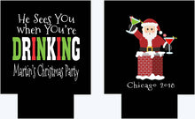 Load image into Gallery viewer, Dirty Santa Christmas Party Huggers. Personalized Christmas Party Coolies. Dirty Santa Christmas Favors. Christmas Wedding Shower Huggers!