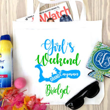Load image into Gallery viewer, Grand Cayman Tote bag. Tropical Party Favors! Grand Cayman Bachelorette or Girls Weekend Tote Bag. Island Girls weekend Favor Bag.