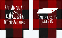 Load image into Gallery viewer, Buffalo Plaid mountain Huggers. Bachelor, Bachelorette or Birthday Party Favors. Mountain Bachelor Party Favors! Ski Vacation favors!