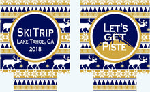 Load image into Gallery viewer, Winter Themed Huggers. Personalized Nordic Family Vacation Coolies. Bachelorette Ski coolers. Nordic Girl's Weekend favors. Christmas Party!