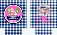 Load image into Gallery viewer, Gingham Party Huggers. Personalized Beach Bachelorette or Birthday Coolies.Florida Bachelorette Favors. Miami Party Huggers.