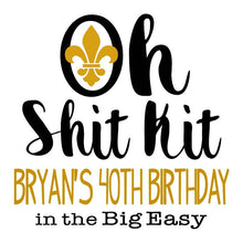 Load image into Gallery viewer, New Orleans Hangover Bags. Personalized NOLA Oh Shit Kits! NOLA Birthday Favor Bag. Custom Nola Bachelorette Bag. New Orleans Recovery bags