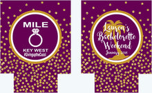 Load image into Gallery viewer, Mile O Gold Polka Dot "Glitter" Dot Huggers. Bachelorette/ Birthday Party Huggers. Personalized Key West Party Favors. Key West Bachelorette