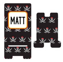 Load image into Gallery viewer, Pirate Phone Stand. Guys Cell Phone Stand, Custom phone stand for Dorm Rooms,Pirate themed gift! Pirate Party Favors!