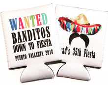 Load image into Gallery viewer, Fiesta Party Huggers. Banditos Vacation Coolies. Fiesta Party Favors. Fiesta Birthday Party Favors! Bachelorette Down to Fiesta!