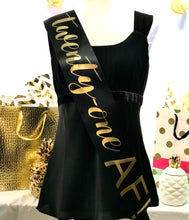 Load image into Gallery viewer, AF Birthday 4" Satin Sash. 21st Birthday Sash. Birthday Girl Satin Sash. 30, 40, 50, 60 Birthday Gift. Double Faced Premium Satin Sa