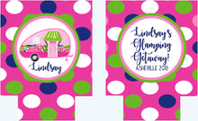 Load image into Gallery viewer, Glamping Make Up bag. Great Bachelorette or Girls Weekend Favors. Beach Weekend Make up Bag. Camping Party favors! Glamping make up bag!