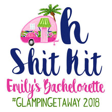 Load image into Gallery viewer, Glamping Hangover bags. Camping Oh Shit Kits! Bachelorette or Bridesmaid Glamping Recovery Bag. Custom EMPTY Glamping party Hangover Bag.