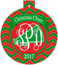 Load image into Gallery viewer, Cheer Ornaments. Monogrammed Cheerleading Christmas Gift! Great Cheer present. Monogrammed Cheer Ornament!