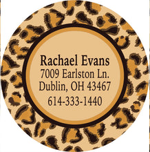 Load image into Gallery viewer, Leopard Print luggage tag. Great Monogrammed Birthday or Bridesmaids gift. Diaper Bags too! Bachelorette or Girls Weekend gifts.