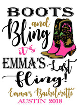 Load image into Gallery viewer, Boots and Bling Personalized Tote Bag