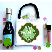 Load image into Gallery viewer, Shamrock Watercolor Huggers. St Patrick's Day Party Favors. Clover Bachelorette huggers. Irish Party Favors. Neon Personalized Can Coolers!