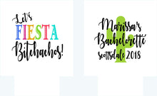 Load image into Gallery viewer, Fiesta Party Huggers. Fiesta Vacation Coolies. Fiesta Party Favors. Fiesta Birthday Party Favors! Bachelorette Down to Fiesta!
