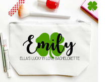 Load image into Gallery viewer, Shamrock Watercolor Huggers. St Patrick's Day Party Favors. St Patricks Bachelorette huggers. Irish Party Favors. Personalized Can Coolers!