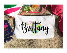 Load image into Gallery viewer, South Carolina Make Up bag. Great Bachelorette or Girls Weekend Favors. Beach Weekend Make up Bag.