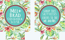 Load image into Gallery viewer, Tropical Palm Leaves Huggers. Beach Birthday or Bachelorette Party Favors. Girl's Weekend or Family Vacation Beach Favors. Wedding favors!