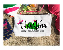 Load image into Gallery viewer, Cactus Make Up bag. Scottsdale Bachelorette or Girls Weekend Favors. Personalized Scottsdale Bachelorette Weekend Make up Bag. Cactus Gift.