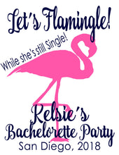 Load image into Gallery viewer, Flamingo Tote bag. Flamingo Party Tote! Flamingo Bachelorette or Girls Weekend Tote Bag. Flamingle Party Favor Bag.