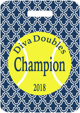 Load image into Gallery viewer, Tennis Bag Tag. Great Monogrammed gift for a Tennis lover. Great for Backpack or Tennis Bag! Birthday or Bachelorette gift.