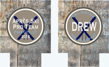 Load image into Gallery viewer, Ski Trip Huggers. Personalized Ski Vacation Favors. Ski Birthday or Bachelorette Ski coolers. Bachelor Party Ski Weekend favors. Ski Party!