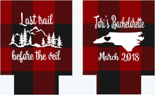 Load image into Gallery viewer, Buffalo Plaid mountain Huggers. Bachelor, Bachelorette or Birthday Party Favors. Mountain Bachelor Party Favors! Ski Vacation favors!