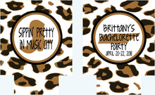 Load image into Gallery viewer, White Leopard Huggers. Animal Print Huggers. Monogram Bachelorette or Birthday Party Favors. Personalized Party Huggers!