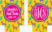 Load image into Gallery viewer, Fiesta Party Can Huggers. Bachelorette Fiesta Favors. Mexican Vacation Favors. Pinata Birthday Party Fiesta Can Coolers! Final Fiesta Favors