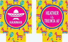 Load image into Gallery viewer, Fiesta Party Can Huggers. Bachelorette Fiesta Favors. Mexican Vacation Favors. Pinata Birthday Party Fiesta Can Coolers! Final Fiesta Favors
