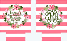 Load image into Gallery viewer, Tropical Wreath Party Huggers. Personalized Bachelorette Favors. Tropical Birthday Party Favors. Beach Bachelorette Favors. Miami, Key West!