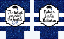 Load image into Gallery viewer, Graduation Stripe Party Huggers. Graduation Party Favors. Monogram Graduation Party Favors. Personalized Grad Party Hugger