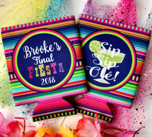 Load image into Gallery viewer, Fiesta Margarita Party Huggers. Fiesta Vacation Coolies. Mexican Party Favors. Fiesta Birthday Party Favors! Bachelorette Down to Fiesta!