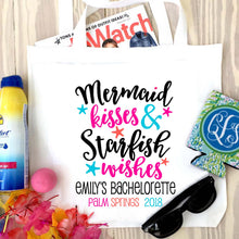 Load image into Gallery viewer, Mermaid Kisses Personalized Tote Bag
