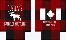 Load image into Gallery viewer, Plaid Canada Huggers. Bachelor, Bachelorette or Birthday Party Favors. Canada Bachelor Party Favors! Ski Vacation favors! Montreal, Toronto