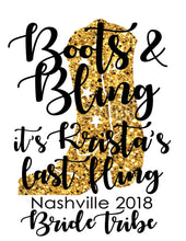 Load image into Gallery viewer, Boots and Bling Boot Tote Bag