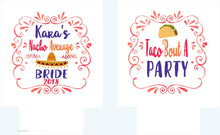 Load image into Gallery viewer, Fiesta Party Can Huggers. Bachelorette Fiesta Favors. Custom Fiesta Birthday Party or Wedding Shower Can Coolers! Cabo or Cancun Party!