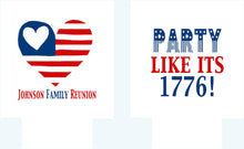 Load image into Gallery viewer, USA Stars and Stripes Party Huggers. USA Birthday Coolies! Flag Wedding Favors. 'Merica Birthday Favors. Flag Party Huggers.